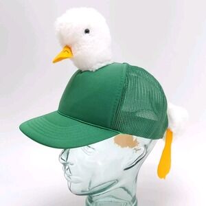 Vintage Duck Plush Hat‎ Cap Green Hunting Outdoor Dad Trucker Rope Mesh Ama Pro